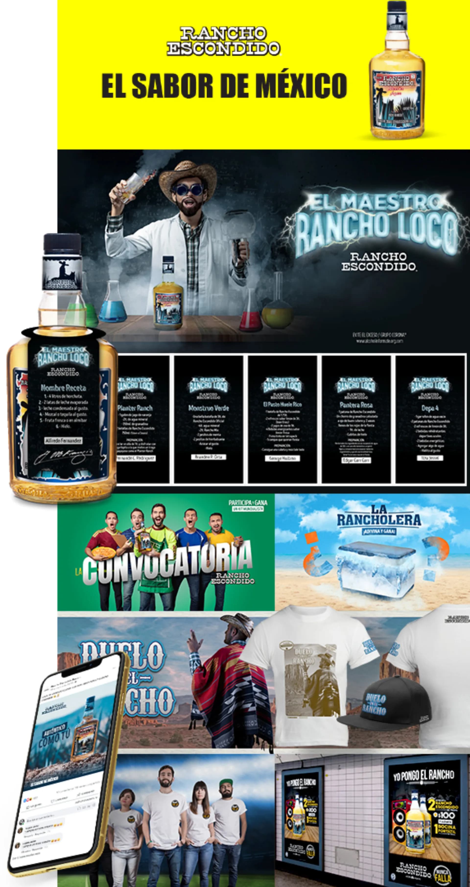 Collage de resultados y visuales de la campaña de RANCHO